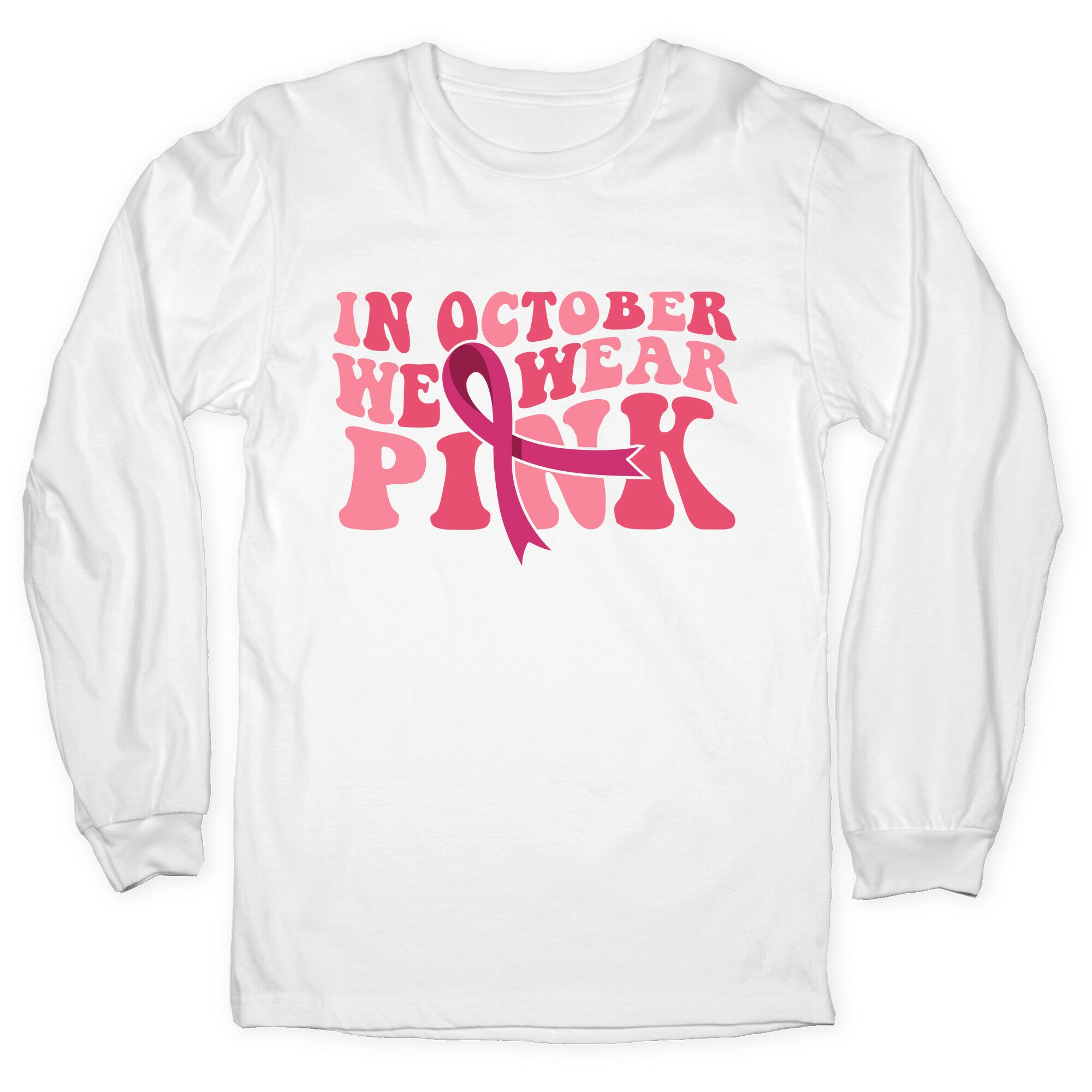 Pink Ribbon Breast Cancer Awareness Longsleeve Tee